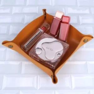 데스크 소품정리 가죽 트레이 옐로우 소_23546665