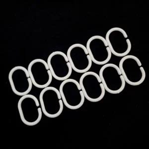 플라스틱 C형 커튼고리 커튼링 화이트