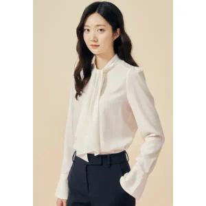 [JJ지고트](하남점)턱 타이 실키 커프스 블라우스 GP2A0BL201