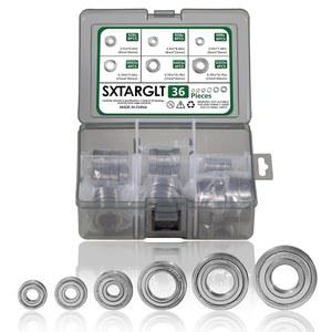 SXTAGLT 볼 베어링 키트, 698ZZ 608ZZ 628ZZ 6903ZZ 6203Z 36 PCS 더블 메탈 차폐 깊은 홈 키트 휠 스케이트보드 모터 3D 프린팅, 고탄소강 베어링용