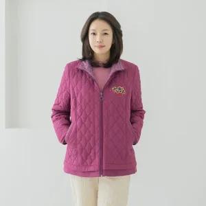 엄마옷 마담4060 하트자수누빔점퍼 중년여성 데일리룩 -ZJP2511005-