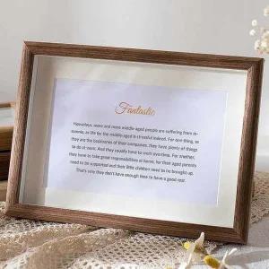 A4 액자거치대 브라운 사진액자 우드프레임 포토테이블액자 웨딩포토테이블 액자거치대
