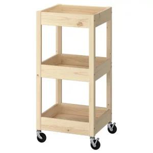 LOSHULT 로스훌트 카트 38x38x82cm 원목트롤리 이동식카트 주방웨건 이동식선반