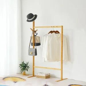 [프로셀러] 멀티고정형 북유럽풍 대나무 우드 옷걸이 행거