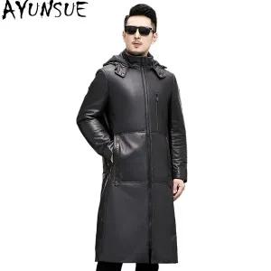 3XL 4XL 5XL 6XL 7XL 빅사이즈 스웨이드 가죽 점퍼 잠바 양가죽 AYUNSUE 자켓 재킷 남성 구스 다운 코트 롱