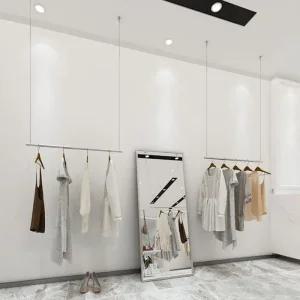 [프로셀러] 천장형 와이어 파이프 스텐행거 옷가게 매장용 80cm