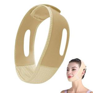 V 라인 팅 마스크 이중 턱 감속기, 제거기, 얼굴 벨트, 슬림머, 피부 처짐 테이프 (베이지)