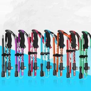 [콩심팥심]초경량 퍼펙트 5단 접이식 알루미늄 등산스틱 지팡이 5단등산스틱