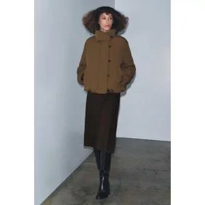 [정품] 자라 자켓 데일리 야상 아웃터 ZARA ZW 컬렉션 퀼팅 재킷 - 초콜렛