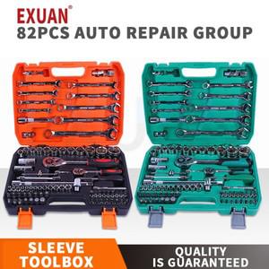자동차 수리 키트 세트 통 대량 헤드 조합 공구 상자 바이크 오토바이 차 정비 도구 슬리브 배치 유지 보수