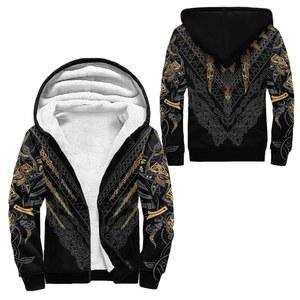 바이킹 드래곤 펜리르 레이븐 남성용 타투 후드티, 3D 프린팅 풀 집업 플리스 웜 재킷 두꺼운 코트 스웨터