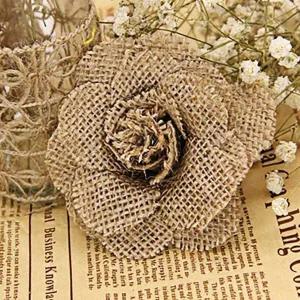 린넨 천 브라운 장미 조화 꽃 장식 원단 소품