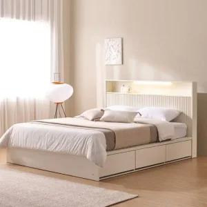 잉글랜더 덴버 전체 도장 호텔 LED 수납 침대(Sweet Slumber 스탠다드 매트-Q)