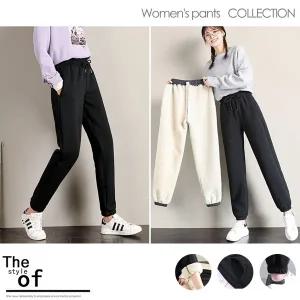 밴딩 여자조거팬츠 겨울 융털 트레이닝 조커 털바지 운동복 겨울 여성조 커팬츠 여자 조거팬츠 운동복