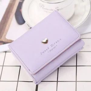 여자 캐주얼 심플 하트 동전 수납 반지갑