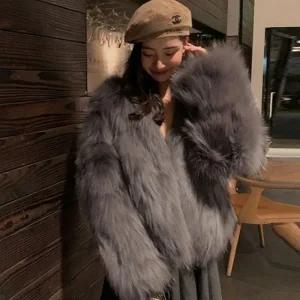 페이크 폭스 퍼 숏 자켓 0 01 1 폭스 털자켓 모피자켓 퍼자켓 겨울자켓 토끼털 여우털