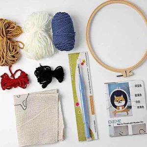 자수 패키지 시바견 자수키트 펀칭니들 십자 수 세트