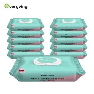 [Everyving] 에브리빙 피부저자극 데일리 물티슈 캡형(100매X10)