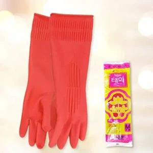 고품질 5켤레 레드 M 국산 태화 주방장갑 무지 고무장갑 빨래 고무 라텍스 설거지 WFGZUMX