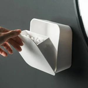 부착식 면봉 화장솜 다용도 케이스 보관함 식보관함 위생용품 통 이트 부착