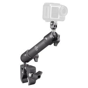 FANAUE 슈퍼 클램프 카메라 마운트 모니터 매직 암 더블 볼 헤드 어댑터(캐논/니콘/DSLR/고프로/LED 조명/인스타360용), 액션 카메라는 자전거 오토바이 핸들바에 장착할 수 있습니다