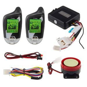 EASYGUARD EM211 원격 시동 충격 센서 기울기 모션 DC12V LCD 디스플레이를 갖춘 양방향 오토바이 경보 시스템