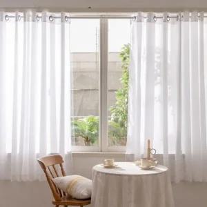 고밀도 쉬폰커튼 아일렛형 핀형 창문용 속커튼 화이트