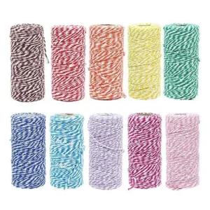 (재미스쿨) 트와인끈 2mmX100M 1롤 선물 포장 투톤 면끈 리본 책갈피끈 자재