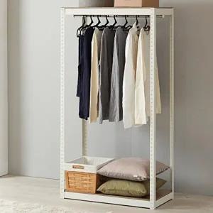 고품질 선반형 고정식 2단 수납선반행거 옷걸이 시스템행거80 수납선반행거 조립식옷장 옷걸이행거 WFH0W9