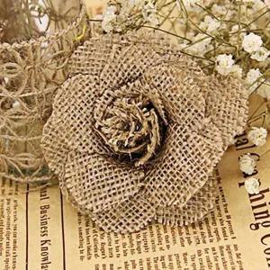 [골드스마일]린넨 소재 브라운 장미 인조꽃 장식 조화 소품 원단