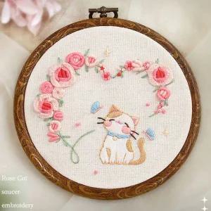 [골드스마일]고양이 자수 DIY 키트 집중 명상 힐링