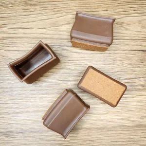 [셀러에이드]실리콘의자캡 직사각형 중형 갈색