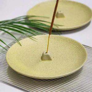 [골드스마일]스틱 홀더 접시형 받침대 노란색 향초 거치대 거치함