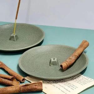 [골드스마일]스틱 홀더 접시형 거치대 그린 방향제 받침대 소품