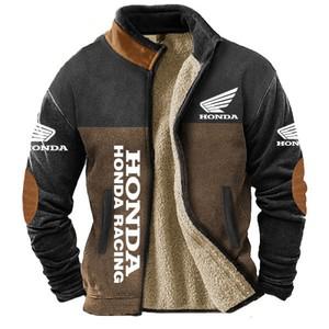 혼다 빈티지 남성용 국군 코트 - 오토바이 타기용 겨울 모직 재킷 - 방풍 및 따뜻한 야외 의류