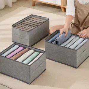 (옵션 6단 화이트,6단 그레이)정리함 다용도 속옷 칸막이 바지 양말 수납 보관함