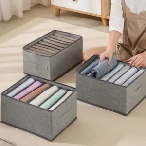 (옵션 6단 화이트,6단 그레이)다용도 칸막이 리빙 박스 속옷 바지 양말 정리함 옷장 수납함 옷보관