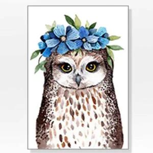 [콩심팥심]비즈스티커 어린이보석십자수 십자수 화관쓴부엉이