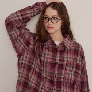 [제작] 바모트 리얼루즈 체크 셔츠 85003 빅사이즈 여성의류