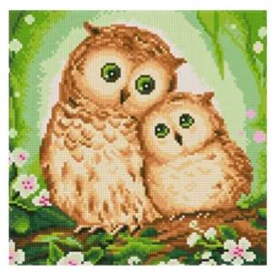 [콩심팥심]보석십자수공예 비즈아트 십자수 꽃과부엉이 보석십자수공예