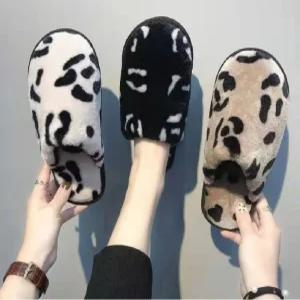 거실 겨울 여성 호피 방한 사무실 층간소음 슬리퍼 부츠 털실내화