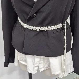 진주 벨트 체인 여성 쇠고리 패션