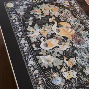 아트박스/갤러리데코 레트로 봉황 자개무늬 접이식 밥상 사각 600x450