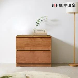 [보루네오]앳홈 테드 브라우니 원목 600 2단 서랍장 (깊이400)