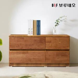 [보루네오]앳홈 테드 브라우니 원목 1000 2단 서랍장 (깊이400)