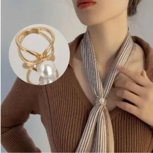 진주장식 고급 쁘띠 진주 스카프링 스카프핀 고정고리 여름스카프