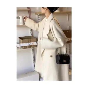 여자 정장 자켓 뽀글이 양면 울 코트 하프 제품 형식두꺼운 기모 캐시미어 원픽4