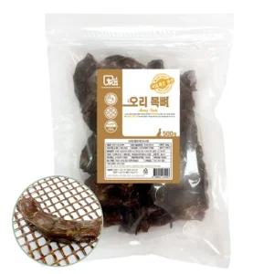 강아지 오래먹는 뼈간식 오리 목뼈 500g 1P 영양 스낵 뼈간식