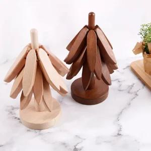 3단 우드 트리 나무 냄비받침 집들이선물 답례품대 인테리어 원목 신혼부부 크리스마스 주방소품 캠핑