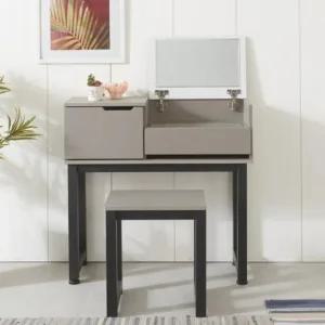 H5723 시즌3 스틸 가구산책 접이식화장대+의자세트